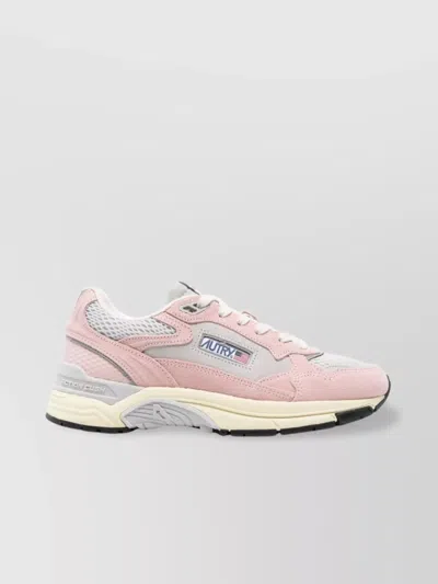 Autry Low Hyperway Wom Sneakers With Mesh Panels In Pink