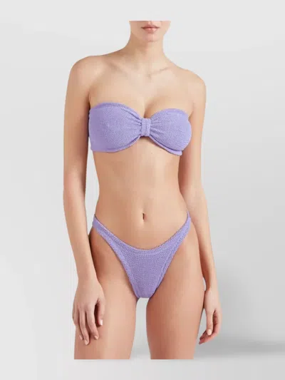 Hunza G Knot Detail Bandeau Swimsuit In Purple