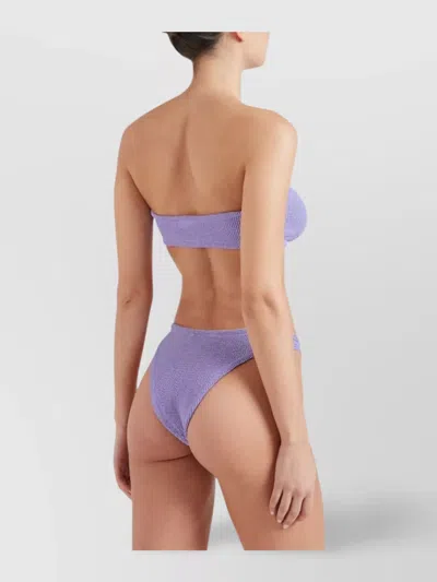 Hunza G Knot Detail Bandeau Swimsuit In Purple