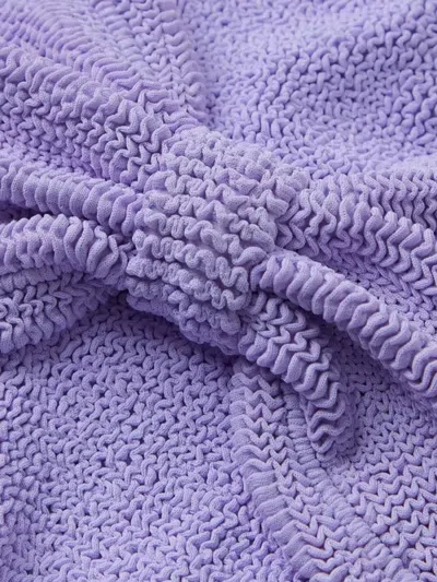 Hunza G Knot Detail Bandeau Swimsuit In Purple