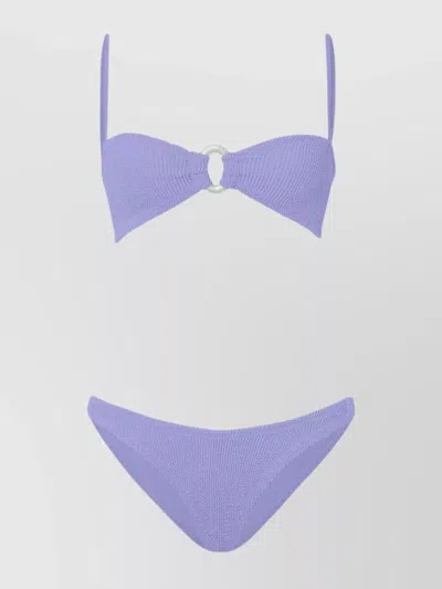 Hunza G Misty Bikini With Pearl Circle Lilac In Purple