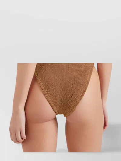 Hunza G Xandra Square Neckline Bikini Bottoms In Brown