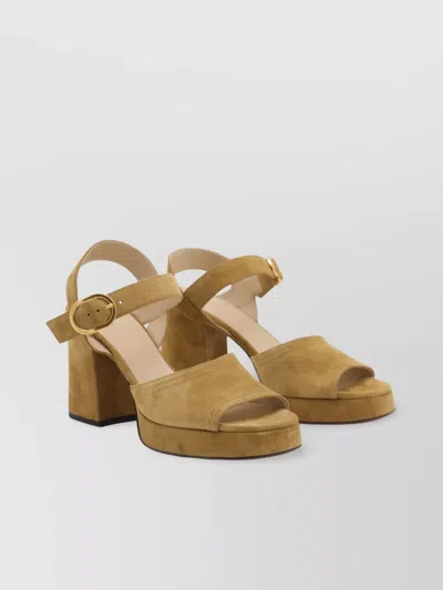 Valentino Sandals Block Heel Open Toe Platform Sole In Green