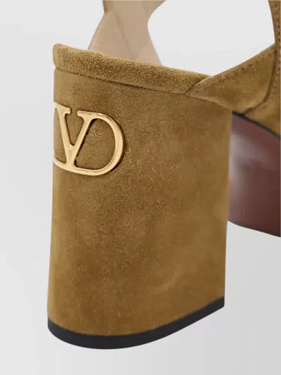Valentino Sandals Block Heel Open Toe Platform Sole In Green