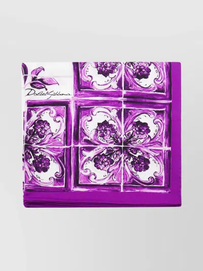 Dolce & Gabbana Vibrant Floral Square Scarf In Purple