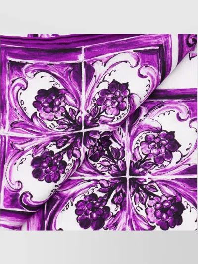 Dolce & Gabbana Vibrant Floral Square Scarf In Purple