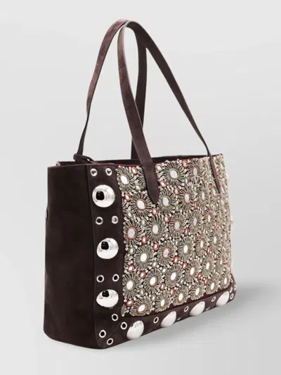 Valentino Metal Circle Handle Tote Bag
