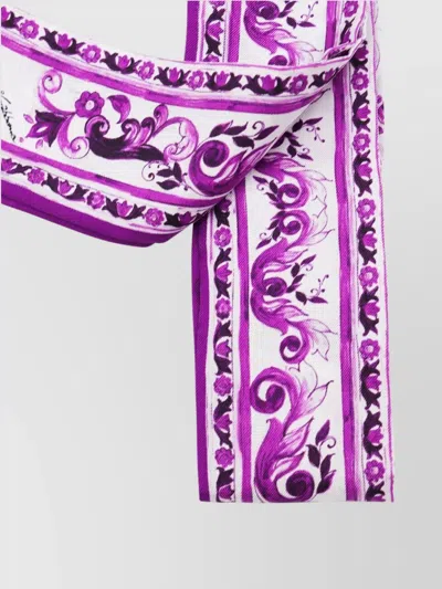 Dolce & Gabbana Floral Lightweight Rectangular Scarf In Purple