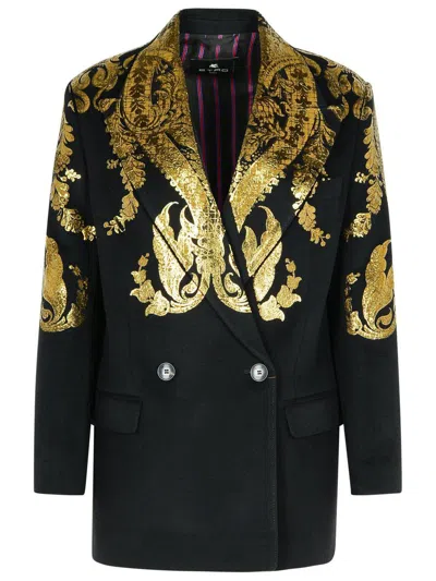 Etro Blazer In Black Cashmere Blend Women In Black