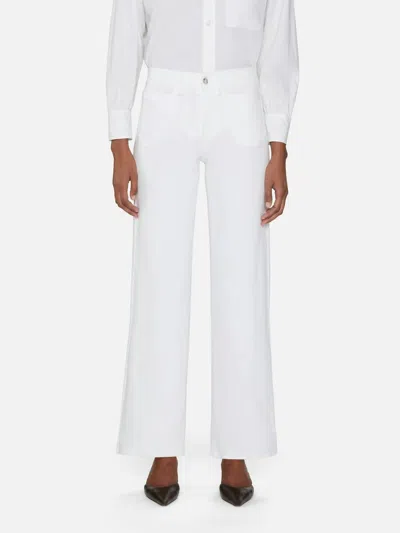 Frame Le Slim Palazzo High-rise Wide-leg Jeans In White In White