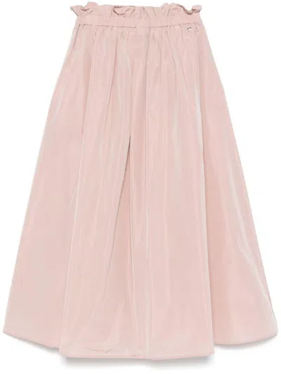 Herno Pink Midi Skirt With Elasticated Waistband