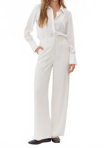 Greylin Valeria High Waist Trousers In Ecru In White