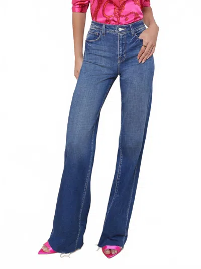 L Agence Scottie High Rise Wide Leg Jean In Hasting In Blue