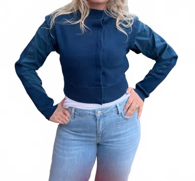 Nfp Cropped Jacket W/detachable Sleeve In Sapphire