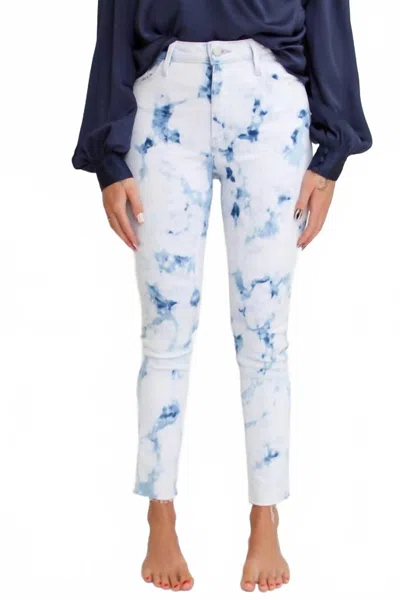 Just Black Denim Roxy Tie-dye Skinny Jeans In Blue Tie Dye In White