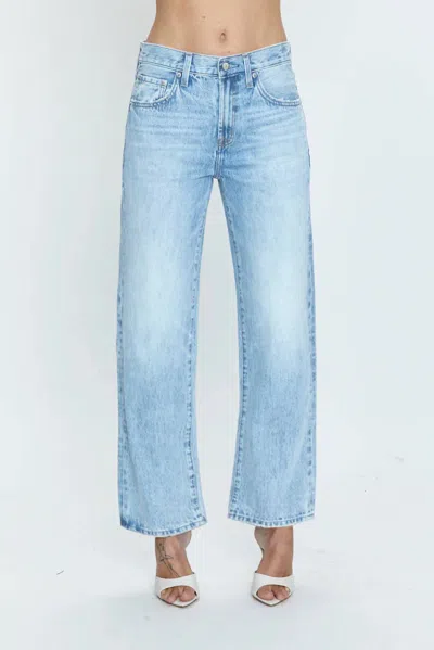 Pistola Lexi Midrise Bowed Straight Jeans In Enchanted Vintage In Blue