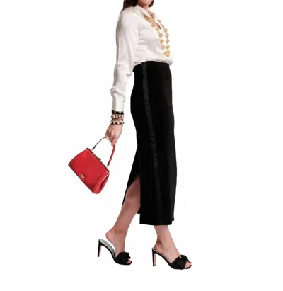 Frances Valentine Tuxedo Maxi Skirt In Black In Black
