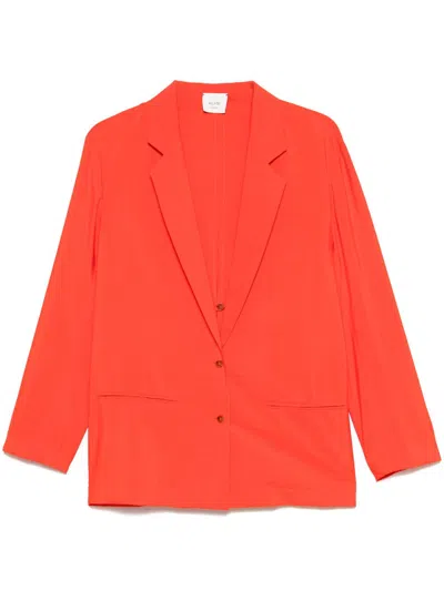 Alysi Silk Blend Single-breasted Blazer Jacket In Orange