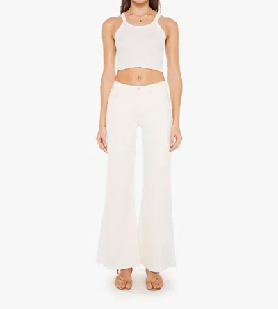 Mother Twister Skimp High-rise Pants Flared Leg Pants In Cream Puffs In White