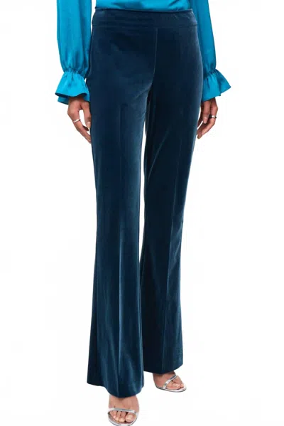 Joseph Ribkoff Velvet Flared Pull-on Pants In Nightfall In Blue