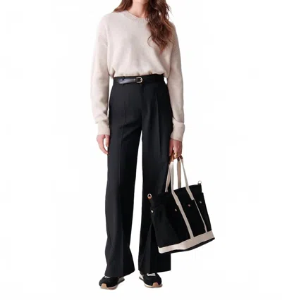 Vanessa Bruno Dulce High Waist Straight Leg Pants In Black In Black