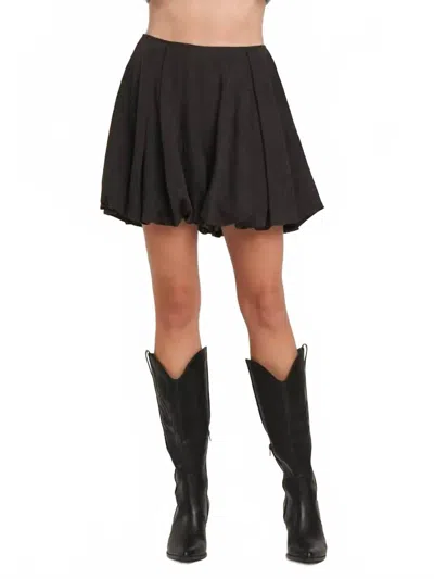 Able Suede Balloon Skort In Black In Black