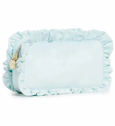 Stoney Clover Lane Women's Velvet Ruffle Pouch - Small In Cloud