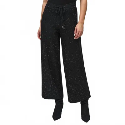 Joseph Ribkoff Sparkle Wide Leg Trousers In Black In Blue