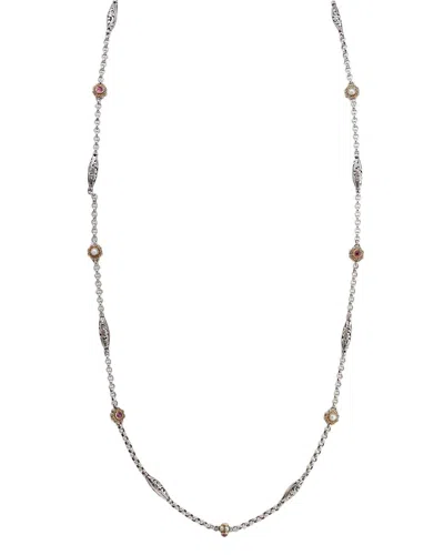 Konstantino Women's Sleeping Beauty White Pearl Necklace In Turquoise In Silver