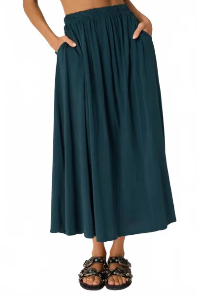 Project Social T Mykonos Volume Skirt In Oceanic Teal In Green
