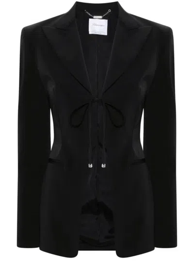 Blumarine Single-breasted Jacket With V-neckline In Black