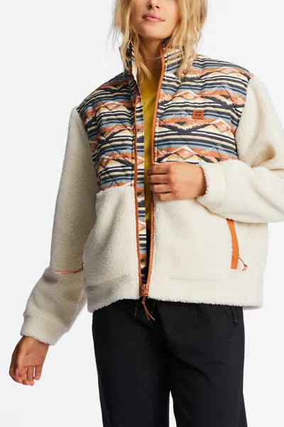 Billabong Hidden Trails Fleece Jacket In White Cap In White