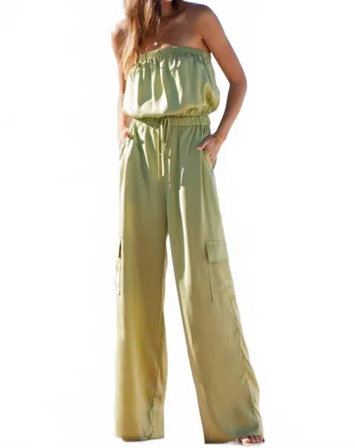Eesome Cassidy Strapless Jumpsuit In Avocado Green