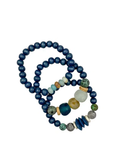 Twine & Twig Women's Trio Stack Bracelet Set In Yellowstone