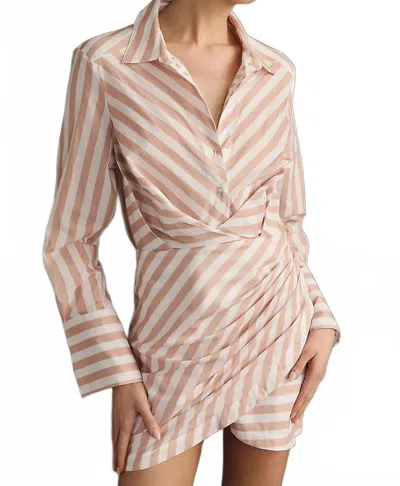 Le Superbe Montmartre Mini Dress In Sand Stripped