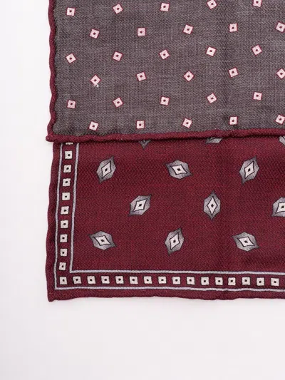 Brunello Cucinelli Men Pocket Square In Burgundy