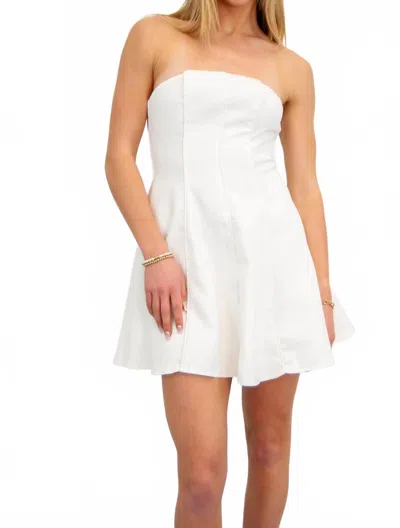 One & Only Ally Strapless Bow Back Mini Dress In White