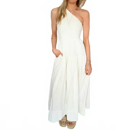 Elan Elysian Grace One-shoulder Maxi Dress In White In White