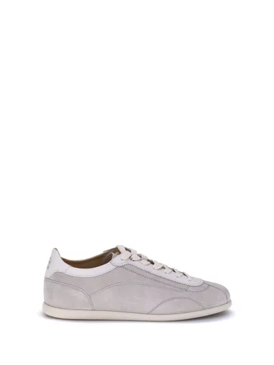 Brunello Cucinelli Suede Leather Sneakers In Gray