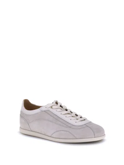 Brunello Cucinelli Suede Leather Sneakers In Gray
