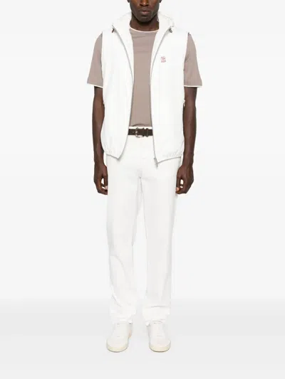 Brunello Cucinelli Men T-shirt With Faux-layering In Brown