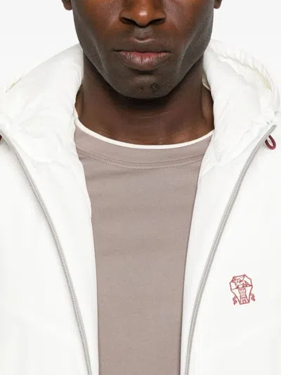 Brunello Cucinelli Men T-shirt With Faux-layering In Brown