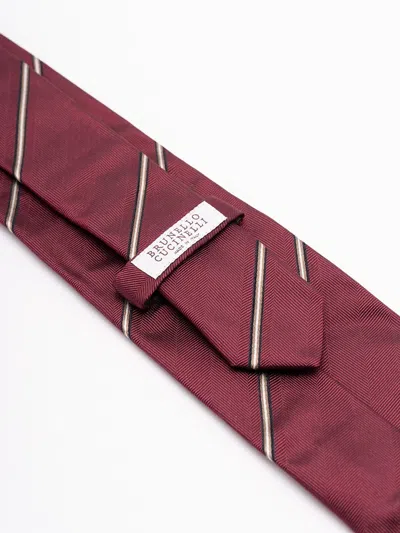 Brunello Cucinelli Men Tie In Burgundy