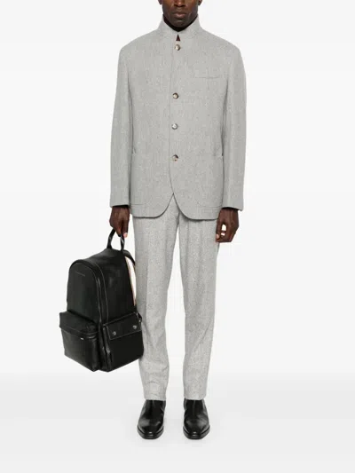 Brunello Cucinelli Men Water Resistant Outerwear In Gray