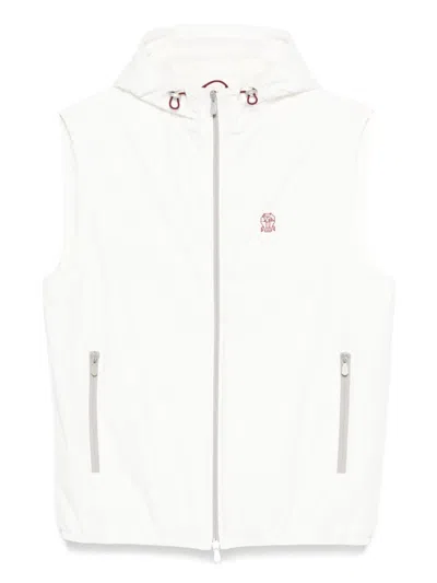 Brunello Cucinelli Men Water Resistant Sleeveless Outerwear In White