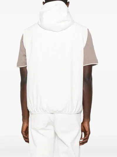 Brunello Cucinelli Men Water Resistant Sleeveless Outerwear In White