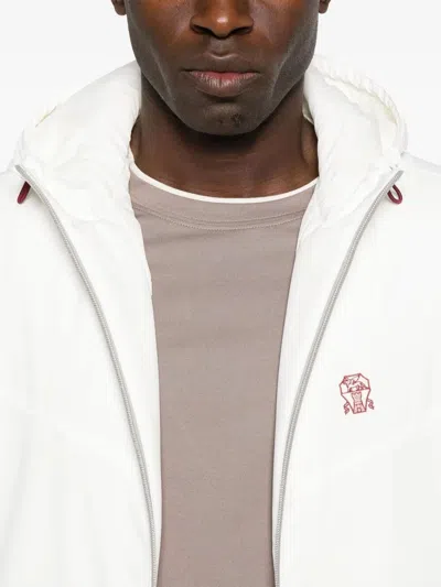 Brunello Cucinelli Men Water Resistant Sleeveless Outerwear In White