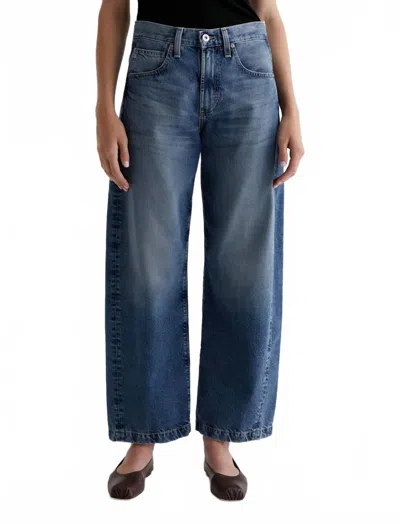 Ag Hattie High Waist Ankle Wide Barrel Leg Jeans In Blue