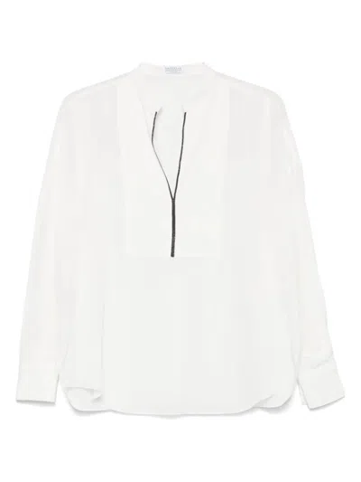 Brunello Cucinelli Monili Silk Blouse