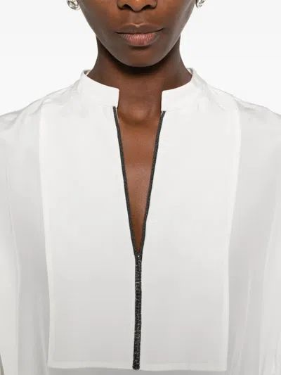 Brunello Cucinelli Monili Silk Blouse